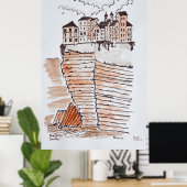 Cliffside City of Bonifacio, Corsica, Frankrijk Poster (Thuiskantoor)