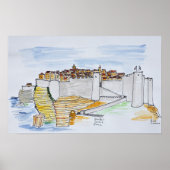 Cliffside City of Bonifacio | Corsica, Frankrijk Poster (Voorkant)