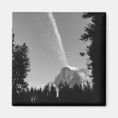 Cliffside Cloud Yosemite Sky Zwart-wit Foto Magneet (Voorkant)