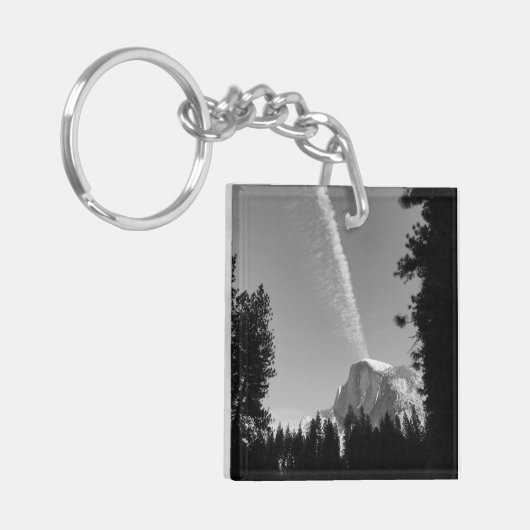 Cliffside Cloud Yosemite Sky Zwart-wit Foto Sleutelhanger (Voorkant Links)