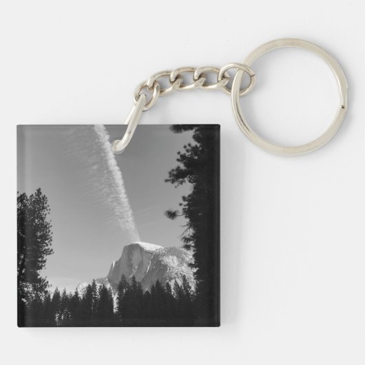 Cliffside Cloud Yosemite Sky Zwart-wit Foto Sleutelhanger (Achterkant)