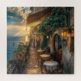 Cliffside Coastal Italië bij Dusk Puzzle Legpuzzel