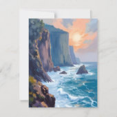 Cliffside Cove | Kustoceaan Aquarelkaart (Voorkant)