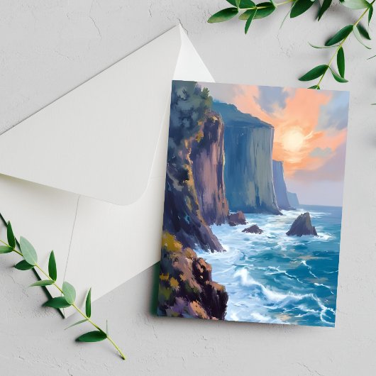 Cliffside Cove | Kustoceaan Aquarelkaart