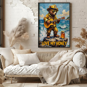 Cliffside Crooner: Beer's Honey Tune Poster