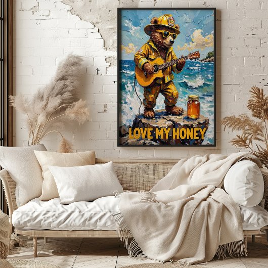 Cliffside Crooner: Beer's Honey Tune Poster