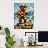 Cliffside Crooner: Beer's Honey Tune Poster (Thuiskantoor)