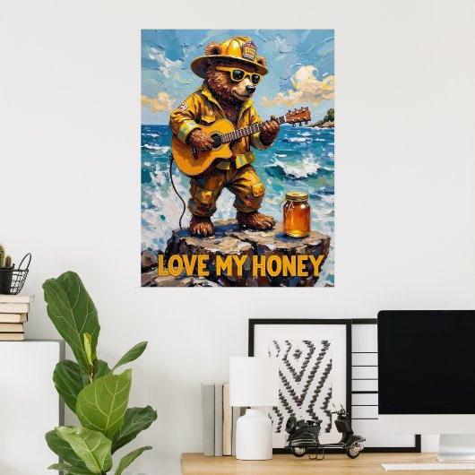 Cliffside Crooner: Beer's Honey Tune Poster (Thuiskantoor)