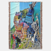Cliffside Dreams: de kleuren van Manarola Deken (Voorkant Verticaal)