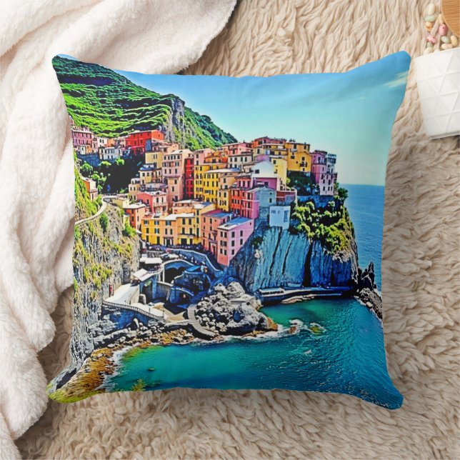 Cliffside Dreams: de kleuren van Manarola Kussen (Deken)