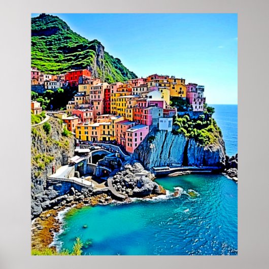 Cliffside Dreams: de kleuren van Manarola Poster (Voorkant)