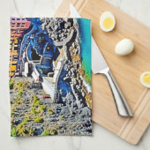 Cliffside Dreams: de kleuren van Manarola Theedoek (Quarter Fold)