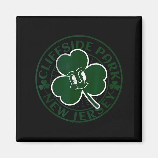 Cliffside Park New Jersey Irish Shamrock Nj Retro  Magneet (Voorkant)