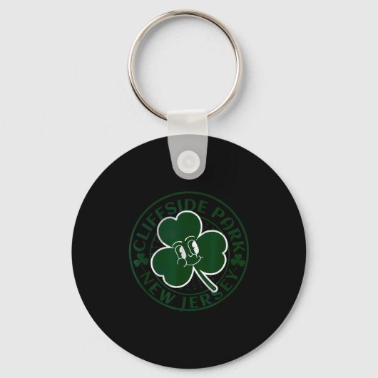 Cliffside Park New Jersey Irish Shamrock Nj Retro  Sleutelhanger (Voorkant)