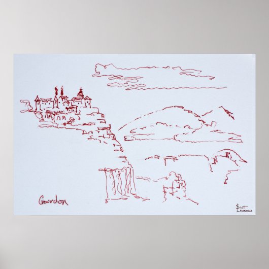 Cliffside Village of Gourdon | Provence, Frankrijk Poster (Voorkant)