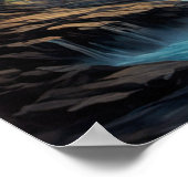 Clifftop Retreat: Houten Cabine bij de waterval Poster (Hoek)