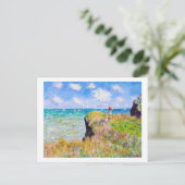 Clifftop Walk in Pourville Claude Monet Briefkaart (Staand voorkant)