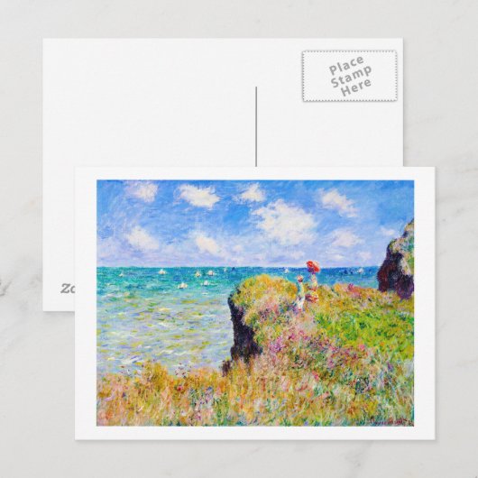 Clifftop Walk in Pourville Claude Monet Briefkaart (Voorkant / Achterkant)