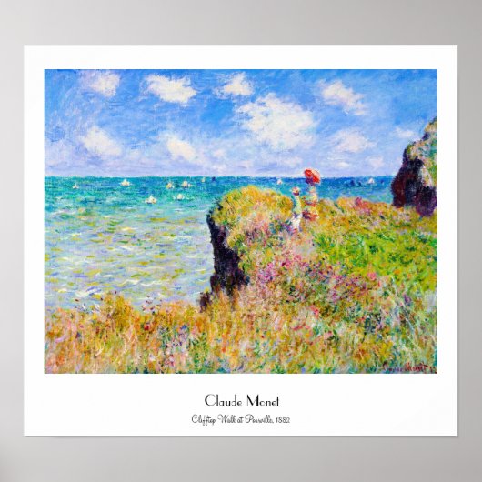 Clifftop Walk in Pourville Claude Monet Poster (Voorkant)