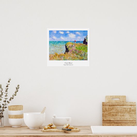 Clifftop Walk in Pourville Claude Monet Poster (Keuken)