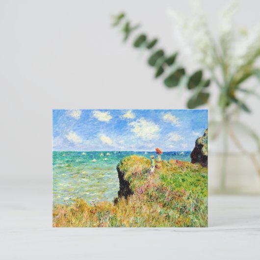 Clifftop Walk in Pourville door Claude Monet Briefkaart (Staand voorkant)