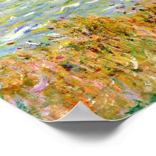 Clifftop Walk in Pourville door Claude Monet Poster (Hoek)