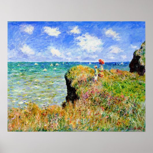 Clifftop Walk in Pourville door Claude Monet Poster (Voorkant)