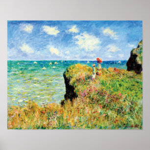 Clifftop Walk in Pourville door Claude Monet Poster
