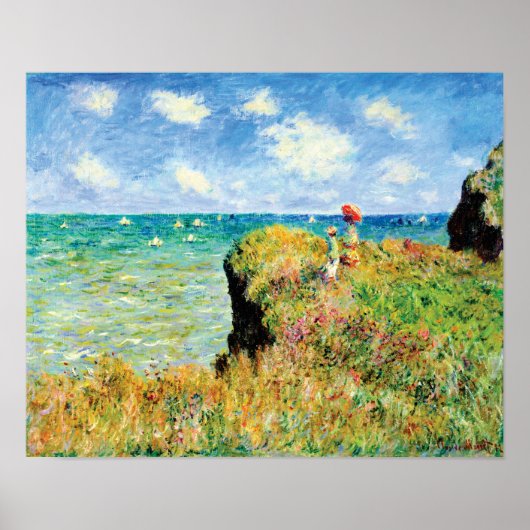 Clifftop Walk in Pourville door Claude Monet Poster (Voorkant)