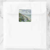 Cliften van het zee in Trouville Vierkante Sticker (Tas)