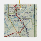 Clifton AZ Map Keramisch Ornament (Voorkant)