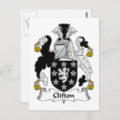 Clifton Family Crest Briefkaart (Voorkant / Achterkant)
