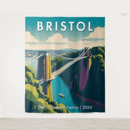 Clifton-hangbrug Retro Bristol Muur Wandkleed (Voorkant)