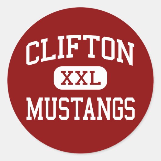 Clifton - Mustangs - Hoog - Clifton Nederland Ronde Sticker (Voorkant)