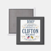 Clifton New Jersey 100th Anniv White _1  Magneet (Voorkant / Achterkant)