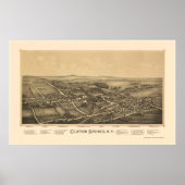 Clifton Springs, NY Panoramic Map - 1892 Poster (Voorkant)