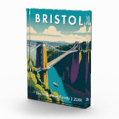 Clifton Suspension Bridge Bristol UK Retro Custom Fotoblokken (Rechts)