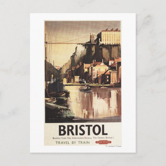 Clifton Suspension Bridge en Boats Briefkaart (Voorkant)