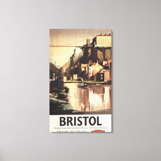 Clifton Suspension Bridge en Boats Canvas Afdruk (Voorkant)