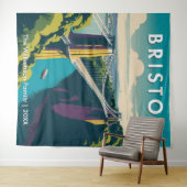 Clifton Suspension Bridge Retro Bristol Wall Wandkleed (In Situ (horizontaal))