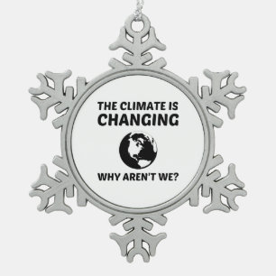 CLIMAAT VERANDERT WAAROM WE NIET ZIJN TIN SNEEUWVLOK ORNAMENT