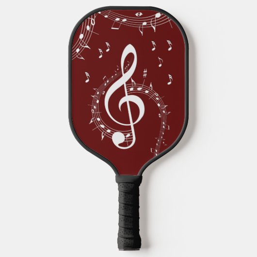 Climactic G Clef Music Maroon Pickleball Paddle (Voorkant)