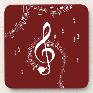 Climactic G Clef Music Red Bier Onderzetter