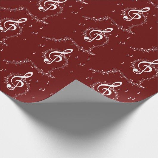 Climactic G Clef Music Red Cadeaupapier (Hoek)