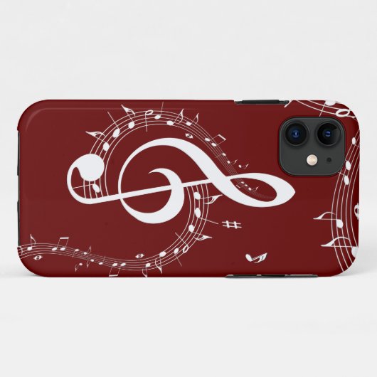 Climactic G Clef Music Red Case-Mate iPhone Case (Achterkant (horizontaal))