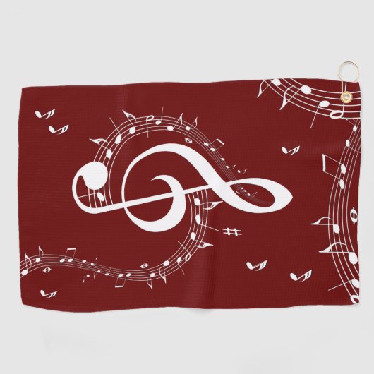 Climactic G Clef Music Red Golfhanddoek (Horizontaal)