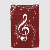 Climactic G Clef Music Red Golfhanddoek (Voorkant)