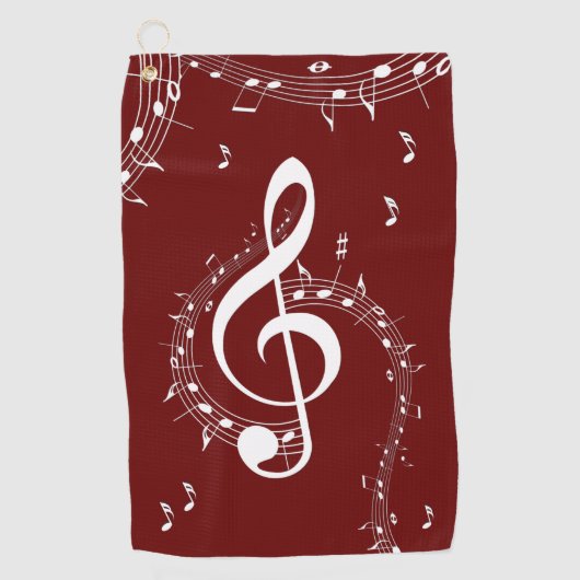 Climactic G Clef Music Red Golfhanddoek (Voorkant)