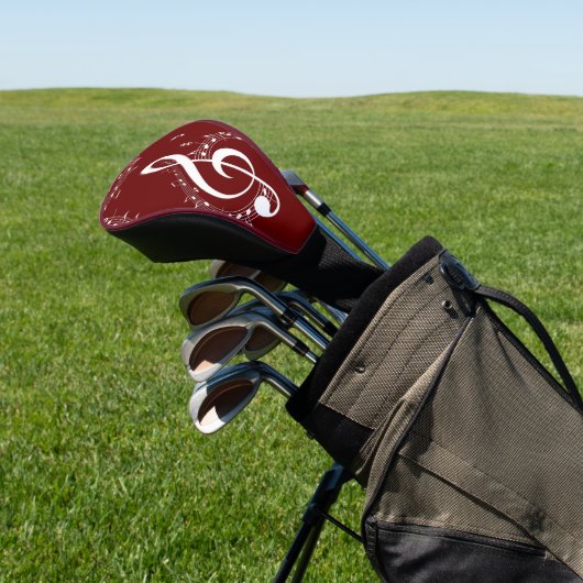 Climactic G Clef Music Red Golfheadcover (Insitu)