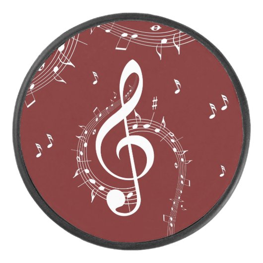 Climactic G Clef Music Red Hockey Puck (Voorkant)